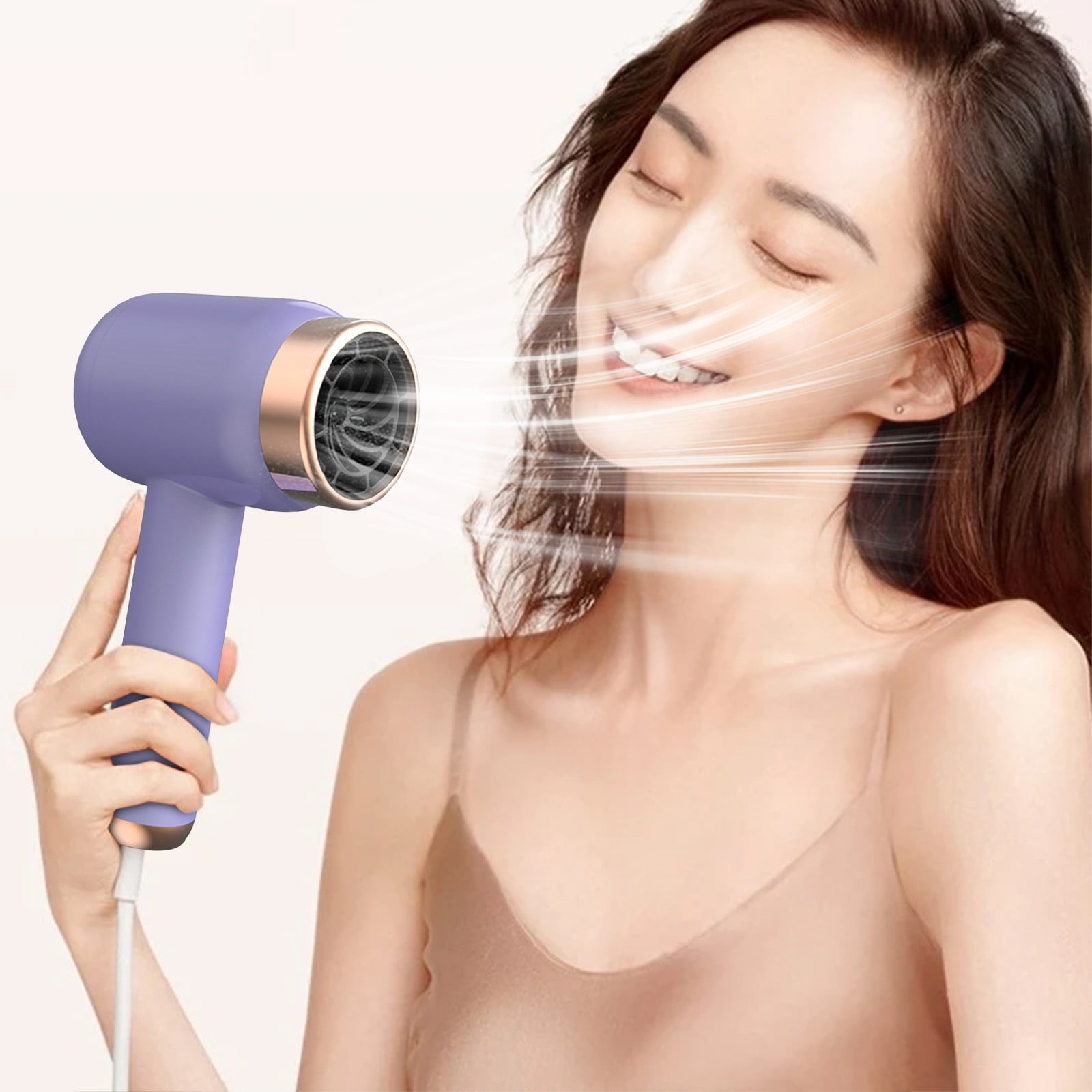 Iuhan Wireless Hair Dryer, High-Speed Negative Ion Bladeless Hair Dryer, Rechargeable Cordless Hair Dryer for Home Travel Salon Use