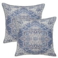 thumbnail image 3 of Safavieh Zeru 20" x 20" Rustic Chenille Decorative Pillows, Blue/Beige (Set of 2), 3 of 4
