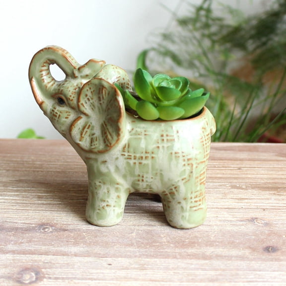 Worgeous Brown Elephant Flower Pot for Indoor Plants, Decorative Plant Pots for Home and Office