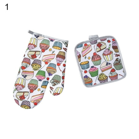

jiaroswwei 1 Set Heat Insulation Anti-scalding Glove Comfortable Wearing Cotton Practical More Thicken Oven Glove for Home