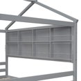 thumbnail image 6 of Full Size Platform Bed with Wooden House-shaped, Heavy Duty Solid Wood Bed Frame with  Bedside-shelves and Under Bed Storage for Kids, No Box Spring Needed, Grey, 6 of 7