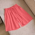 thumbnail image 5 of Women's Elastic Drawstring Casual Pajama Shorts, Regular Waist Loose Fit Comfy Loungewear Shorts with Side Pockets, Lightweight Breathable Sleep Shorts for Home Workout Daily Wear S-3XL, 5 of 7