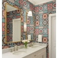 thumbnail image 3 of S4sassy Self Adhesive Wallpaper, Mosaic Tile Wallpaper, Multi Removable DIY Vinyl Tile Pattern Wall Covering, Textured Peel and Stick Contact Paper for Entryway Walls, Kitchen Backsplash (25"x60"), 3 of 8