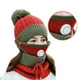 thumbnail image 3 of Worallymy 3 unids/set mujeres invierno cálido tejido cara cubierta gorra senderismo ciclismo gorra con bufanda Worallymy JD735815702, 3 of 7