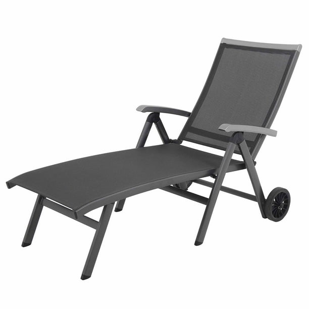 Garden Furniture & Accessories Florabest Aluminium Sun Lounger with Armrest Grey Sunloungers