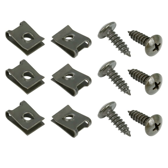 20 Set 4.8x16mm U Clip Screw Assortment Car Clips Fasteners with Screws for Securing Wires and Cables Army Green