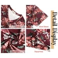 thumbnail image 5 of Fantaslook Plus Size Womens T Shirts V Neck Caseual Tops Short Sleeve Floral Shirts Loose Blouses, 5 of 8