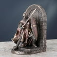 Maltese Crusader Statue in Armor Guarding Door Holding Shield & Sword