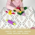 thumbnail image 6 of JumpOff Jo - Large Splat Mat, Waterproof and Washable, for Under Highchair, Tabletop, On Carpet - Protects from Spills, Messes, Crafts - 51 x 51 inches - Westbound, 6 of 9