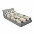 thumbnail image 3 of Ambesonne Cartoon Fitted Sheet & Pillow Sham Set, Rain Colorful Clouds, Full, Multicolor, 3 of 3