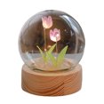 thumbnail image 2 of Sunjoy Tech 1 Set Tulip Night Light Soft Lighting Wooden Base Realistic Battery-operated Easy Installation Decorative Energy-saving Creative Handmade Tulip Night Light DIY Craft Party Supplies, 2 of 8