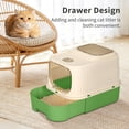thumbnail image 3 of Cat Litter Box with Drawer, Enclosed Litter Tray for Cat, Rabbit, Anti Urine Leakage Easy to Clean (Green), 3 of 7