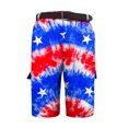 thumbnail image 4 of Drmagiyhm Patriotic Cargo Shorts for Men Athletic Casual Wide legs Short Lightweight Stars and Stripes Tactical Short Pant Fashion Vacation Outfits with Pockets Sky Blue L, 4 of 4