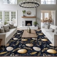 thumbnail image 3 of 5'x8' Area Rugs, Vintage Easter Eggs Indoor Outdoor Area Rug for Living Room Bedroom, Spring Botanical Leaves Black Washable Bathroom Rugs Kitchen Floor Carpet Mats Home Decor Aesthetic, 3 of 8