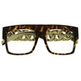 thumbnail image 2 of grinderPUNCH Oversized Clear Lens Celebrity Gold Sunglasses for Men and Women, 2 of 5