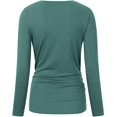 thumbnail image 4 of Long Sleeved Women's Casual Comfort Solid Stretch Maternity Tops Side Button and Ruched Waist Top Maternity T-Shirt, 4 of 6