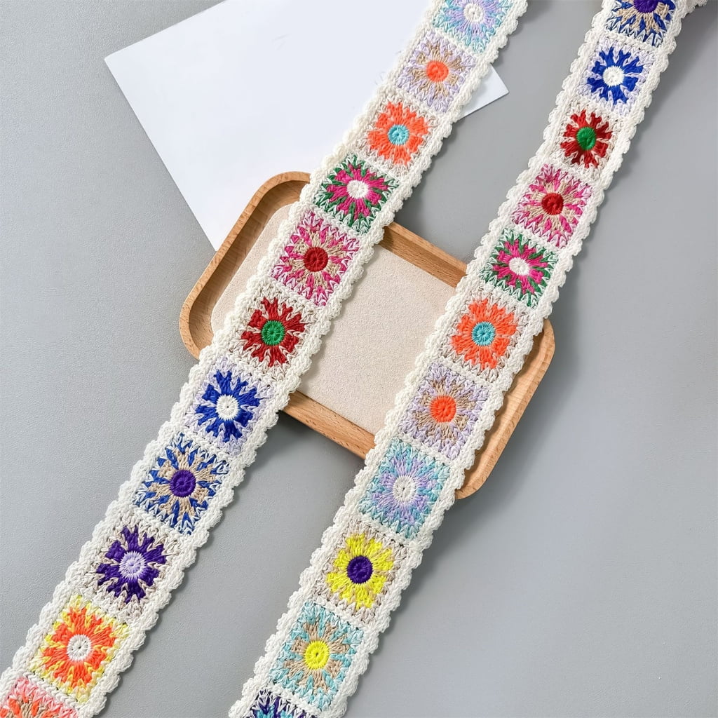 Vintage Ribbon Crochet Edging Ethnic Lace Trim Embroidered Woven Webbing Tape