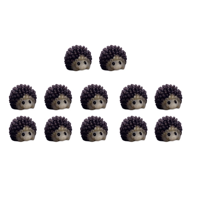 OUNONA 12Ud Miniaturas De Jardín En Negro Para Decorar Paisajes Y Terrarios Con De Erizo