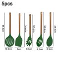 thumbnail image 2 of Utensilios de cocina de silicona con mango de madera de 5 piezas - mango de madera de acacia, 2 of 5
