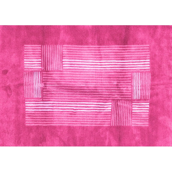 Ahgly Company Indoor Rectangle Abstract Pink Modern Area Rugs, 2' x 5'