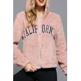 thumbnail image 4 of Women's California Embroidery Hooded Faux Fur Jacket - Cozy and Stylish, 4 of 6