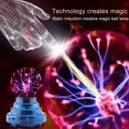 thumbnail image 3 of Plasma Ball 3 Inch Red Light Touch Induction Plasma Lamp Creative USB Powered Electrostatic Flashing Ball for Parties, Decorations, Prop, Home, Blue Base, 3 of 7