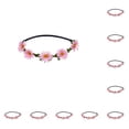 thumbnail image 1 of Qarigey Diadema de flores 70s trajes para mujeres Hippie disfraz elástico bohemio dama de honor fiesta decoraciones boda suministros playa rosa rosado 10piezas Qarigey CBP351412, 1 of 5