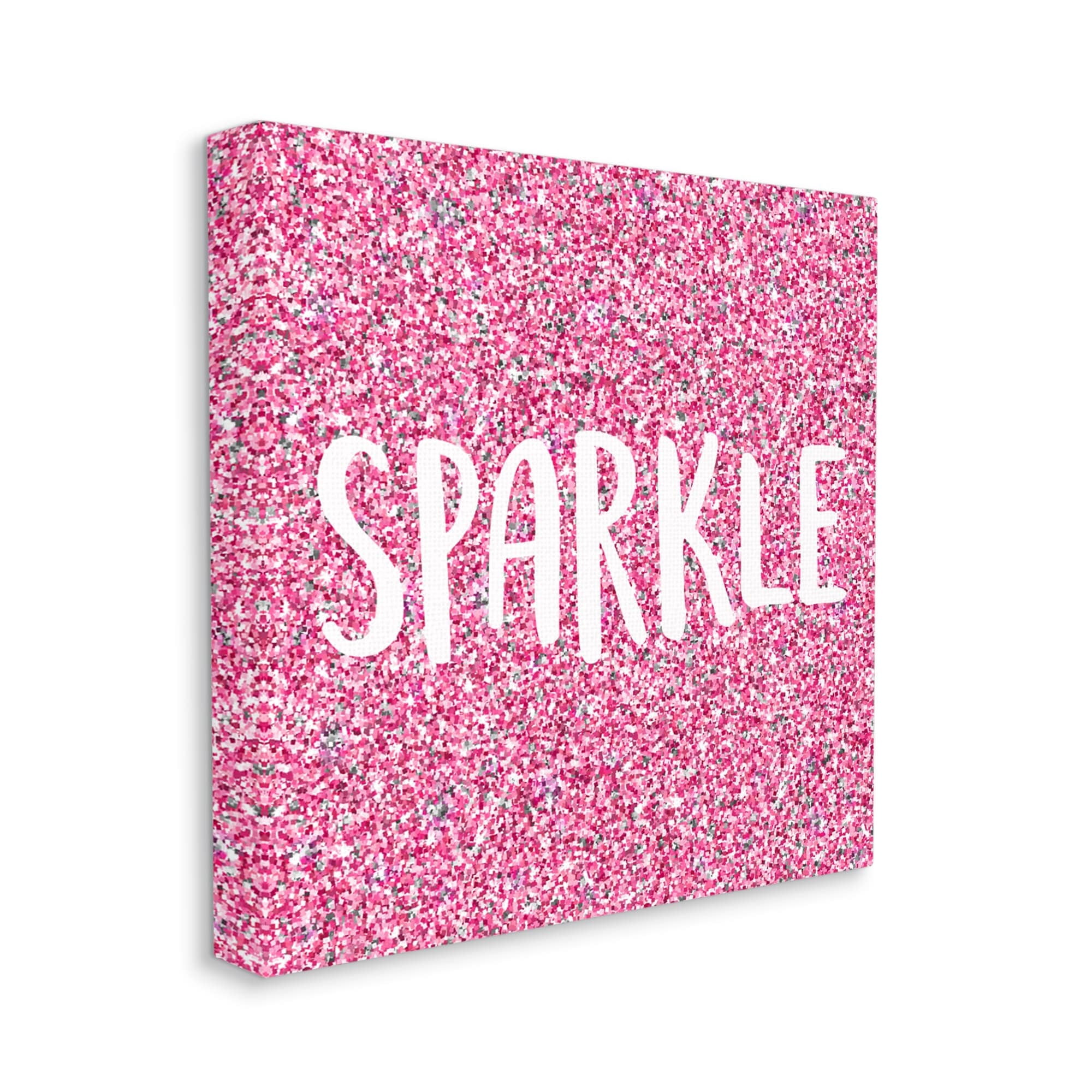Stupell Industries Glam Pink Sparkle Pattern Phrase Inspirational Painting Gallery Wrapped Canvas Print Wall Art