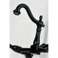 thumbnail image 4 of Kingston Brass KS1260AL Heritage Double-Handle Wall-Mount Bridge Kitchen Faucet, Matte Black, 4 of 7