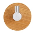 thumbnail image 1 of 1pc Adhesive Bamboo Stainless Steel Hook Kitchen Bathroom Robe Coat Hat Hanger Heavy Duty, 1 of 8