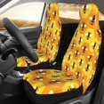 thumbnail image 3 of KAKALAD Honeycomb cute bee yellow Universal Car Seat Covers Set Vehicle Universal Front Seats Protector 2 Pcs, 3 of 9