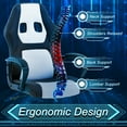 thumbnail image 3 of YRLLENSDAN Office Gaming Chairs Ergonomic Office Chair w/ Lumbar Support Armrest PU Leather Adjustable Height Computer Gaming Chair Gaming Desk Chair Gaming Computer Chairs for Adults, White, 3 of 7