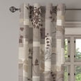thumbnail image 3 of Ambesonne Geometric Grommet Curtain, Floral Pattern Shapes Art, 50"x84", Cocoa Dark Cocoa Beige, 3 of 5