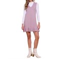 thumbnail image 2 of VESTIDO DE PUNTO GRUESO SIN MANGAS CUELLO EN V CON DOBLADILLO VOLANTE M ROSA POLVO, 2 of 6