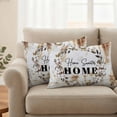 thumbnail image 2 of Home Sweet Outdoor Waterproof Pillow Covers, Wreath Botanical Farmhouse Plants Gradient Brown Decorative Rectangle Throw Pillowcase Sofa Cushion Sham for Patio/Couch/Chair, 20"x12" 2 Pack, 2 of 8