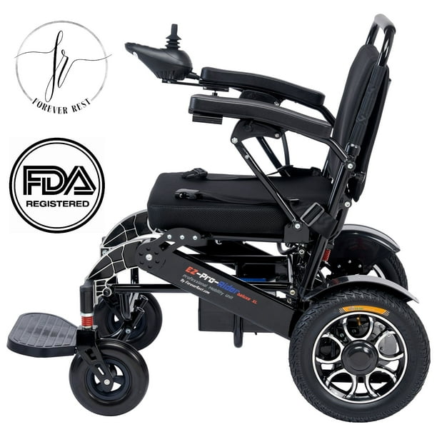 EZ Pro Rider Deluxe XL (Wider Seat Adjustable Backrest Height) Motorized Foldable Wheelchair w