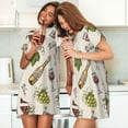 thumbnail image 4 of Balery Grapes Bbottles Wine Camisón de manga corta con cuello redondo para mujer, cómodo y elegante., 4 of 6