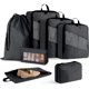 thumbnail image 1 of Organizador de Viaje para Maletas-Set de 7 Bolsas Compresibles-Impermeable para Ropa, Zapatos, Cosméticos y Accesorios-Organizadores de Equipaje con Bolsas de Almacenamiento (Negro), 1 of 4