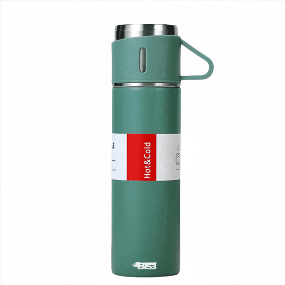 BT53 Stainless Steel 500 ML Vacuum Flask/ Bottle/ Thermos for Hot and Cold Drinks with Three Cups (Green)