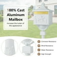 thumbnail image 6 of Costway Retro Cast Aluminum Mailbox Lockable Security Postal Letter Box with Baffle Door White, 6 of 10