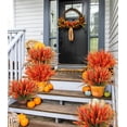 thumbnail image 4 of Zukuco 8 Bundles Artificial Fall Flowers Plants Outdoors, Faux Plastic Shrubs Fake Greenery UV Resistant for Garden Patio Decor Window Box Office Hanging Planter Pathway Front Porch, 4 of 4