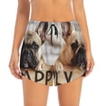 thumbnail image 2 of Gukieu Cute Bulldogs Apply Print Women's Sports Shorts with Drawstring Elastic Waistband for Running, Yoga, Fitness-Large, 2 of 7
