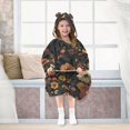 thumbnail image 7 of FORMRS Wearable Blanket Hoodie with Sleeves for Kids Cozy Flannel Sweatshirt, Dark Floral Pattern, 7 of 7
