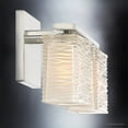 thumbnail image 5 of Urban Ambiance Luxury Modern Bathroom Vanity Light, Medium Size: 6.75"H x 15"W, with Brushed Nickel Finish and Sandblasted Inner Glass, Clear Wavy Outer Glass, G9 LED Technology, UQL2720, 5 of 8