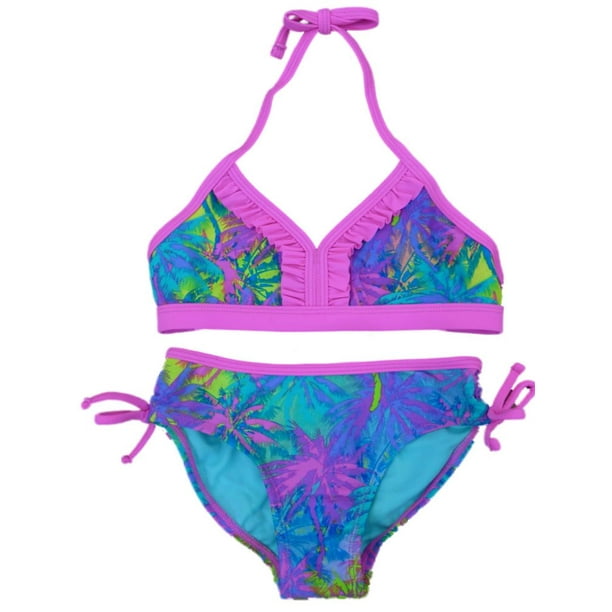 Xhilaration Xhilaration Girls Pink Tropical Print Bikini Swimming