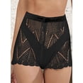 thumbnail image 4 of Women Crochet Cover Up Shorts Hollow Out High Waist Knit Black L, 4 of 6