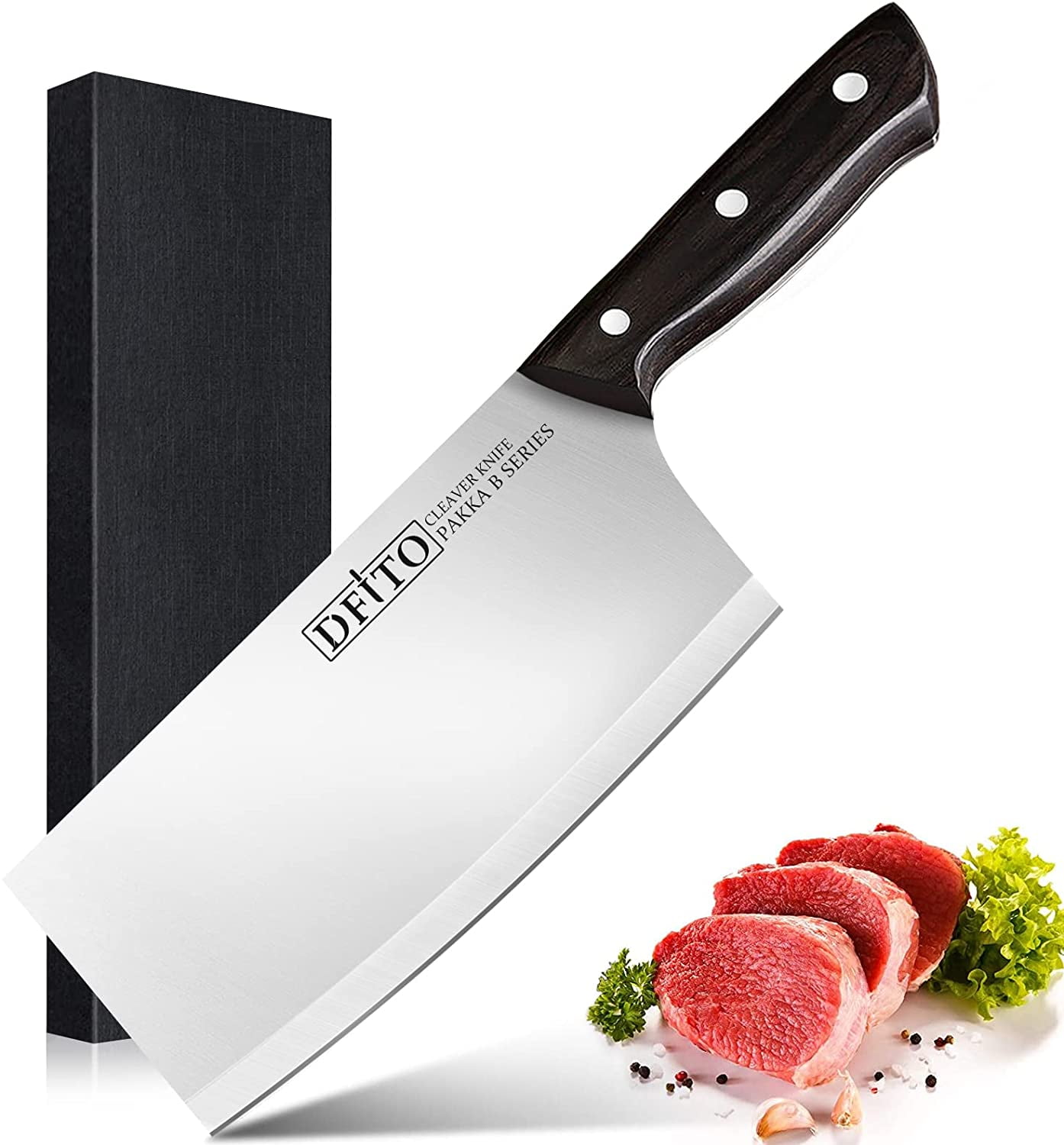 Cleaver Knife 7 inch, Meat Cleaver Chopping Knife, German High Carbon