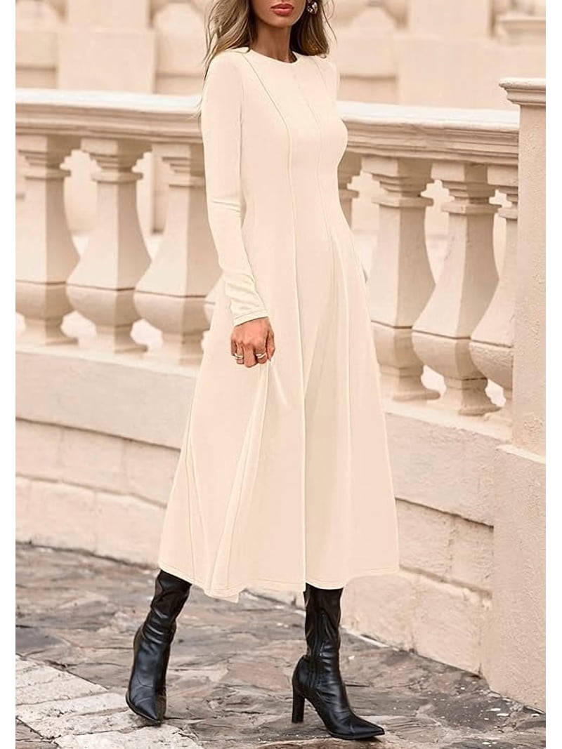 blue dress for baby girl Long Sleeve A-Line Midi Dress – iconic luxe main image 1