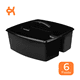 thumbnail image 1 of Set de 6 Organizadores de Plástico con 2 Compartimentos y Asa Ergonómica | Tamaño: Grande | Multiuso Ideal Oficina y Hogar | Organizador de Escritorio | Contenedores de Plástico | Morado, 1 of 6