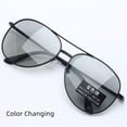 thumbnail image 4 of Smart Photochromic Sunglasses for Men Women Polarized UV400 Protection Square Metal Frame Day Night Dual Use Driving Fishing Eyewear, 4 of 8